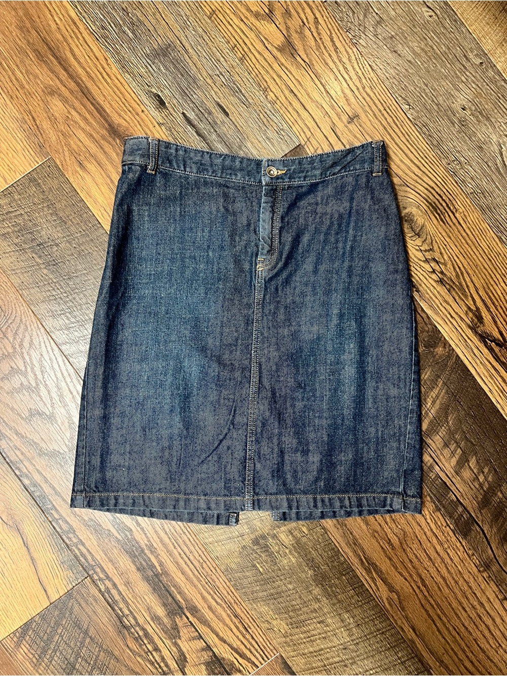 Banana Republic Dark Wash Denim Cargo Pocket Pencil Skirt Size 8